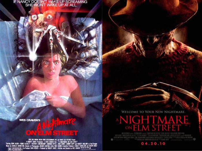 Original Horror Movie Posters vs. Their Remakes (35 pics)