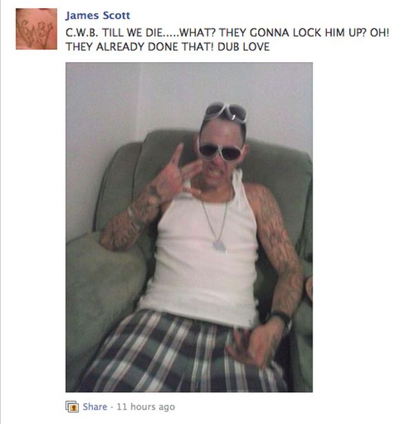 Crazy White Boys Gang Members Busted after Posts on Facebook (8 pics)