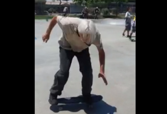 Old Man Shows Amazing Skateboarding Tricks