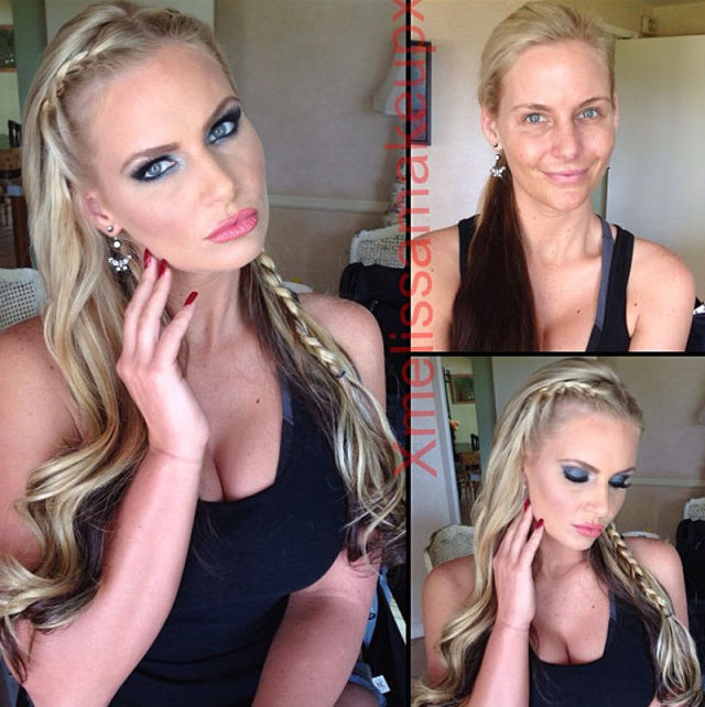 Adult Film Actresses With and Without Makeup. Part 2 (26 pics)