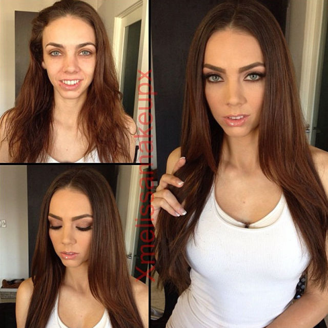 Adult Film Actresses With and Without Makeup. Part 2 (26 pics)