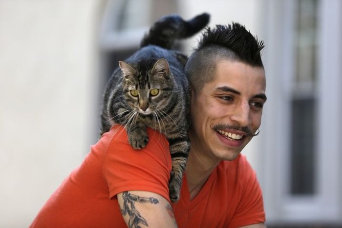 Cyclist and His Cat (21 pics)