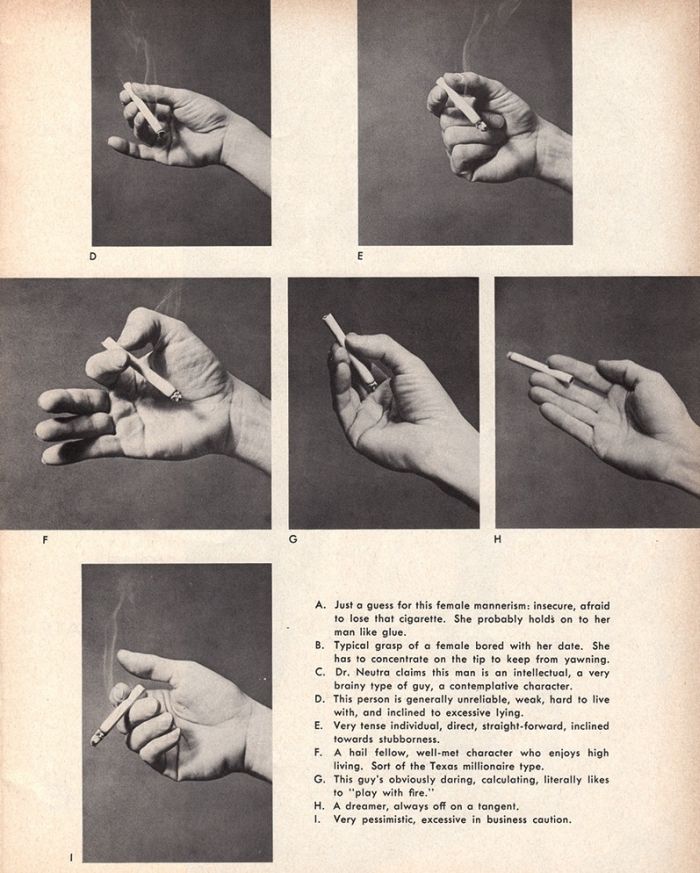 The Psychology Of Holding A Cigarette (2 pics)