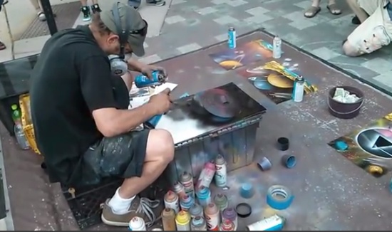 Awesome Street Artist Showing Skills