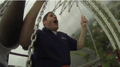 Reactions To Amusement Park Rides (15 gifs)
