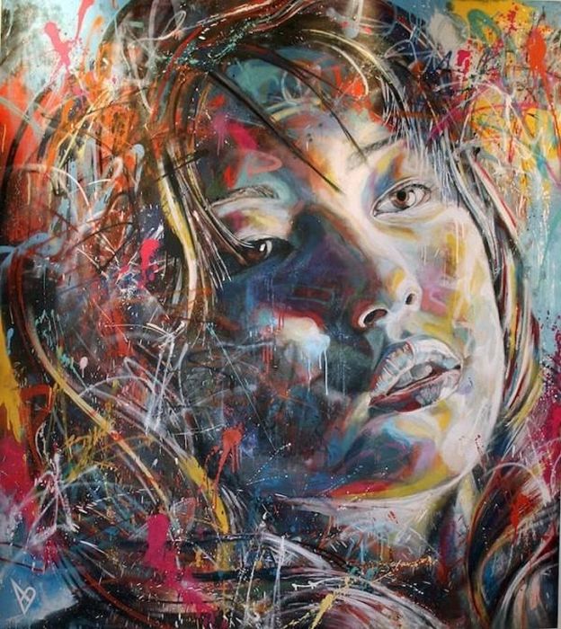 Spray Paint Portraits Without Brushes and Stencils (14 pics)