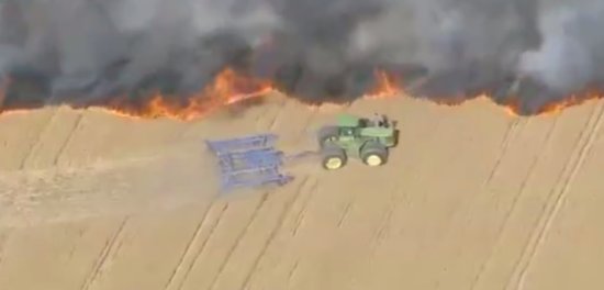 Farmer Saves The Field From Fire