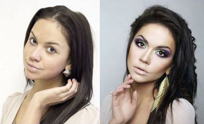 With and Without Makeup (12 pics)