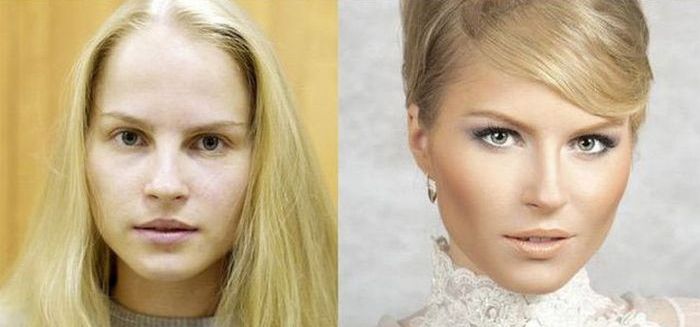 With and Without Makeup (12 pics)