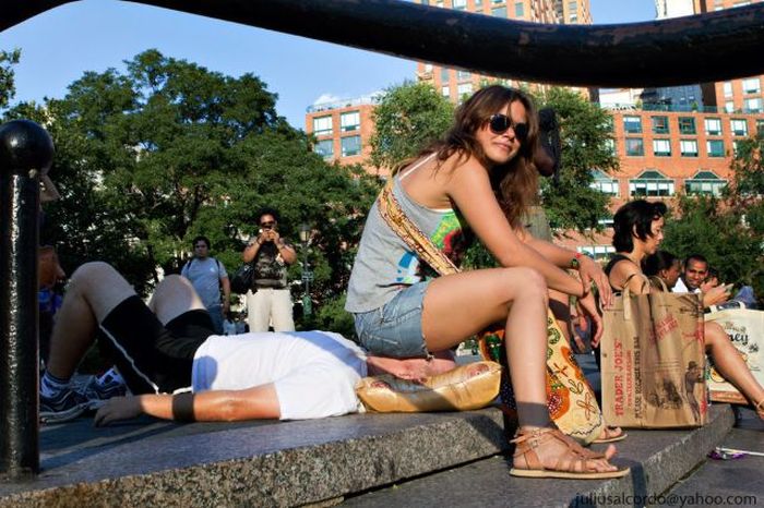 Roman Shusterman asked women in Union Square to sit on his face in the name...