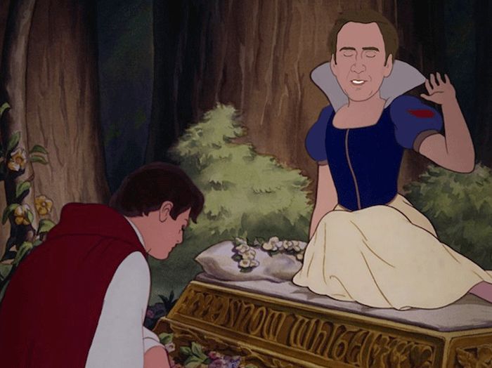 Nicolas Cage As Disney Princesses (9 gifs)