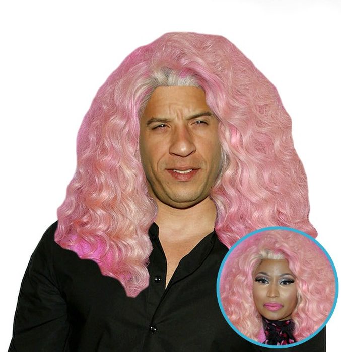 Vin Diesel With Other Celebrities’ Hair (13 pics)