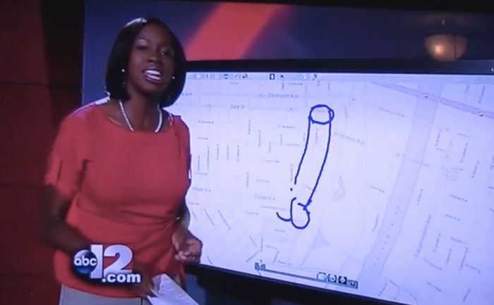 Reporter Accidentally Draws Penis with Balls (5 pics)