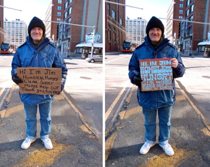 Hand-Painted Signs for Homeless People (12 pics)