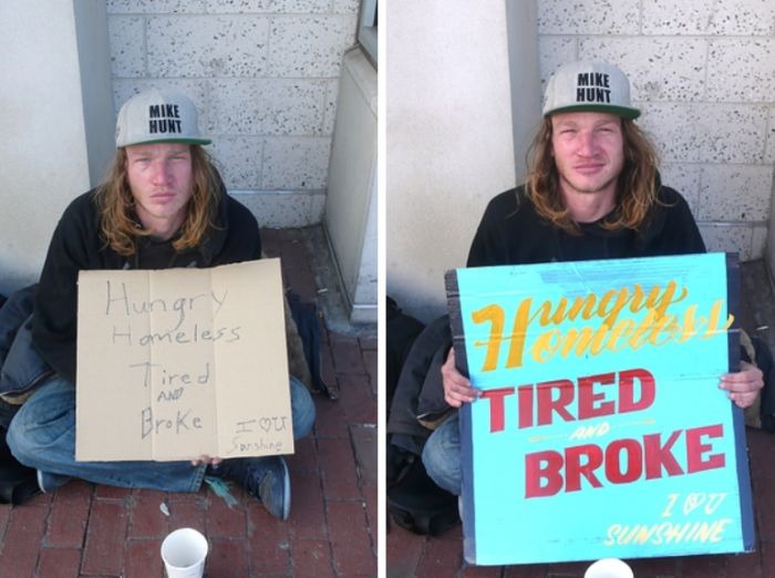 Hand-Painted Signs for Homeless People (12 pics)