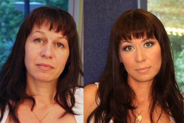 Girls With and Without Makeup (64 pics)