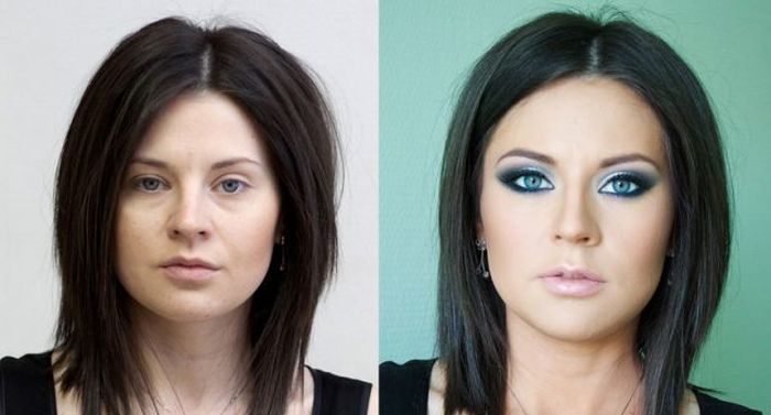 Girls With and Without Makeup (64 pics)