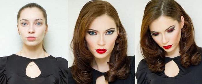 Girls With and Without Makeup (64 pics)