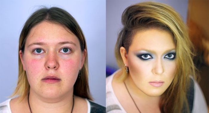 Girls With and Without Makeup (64 pics)