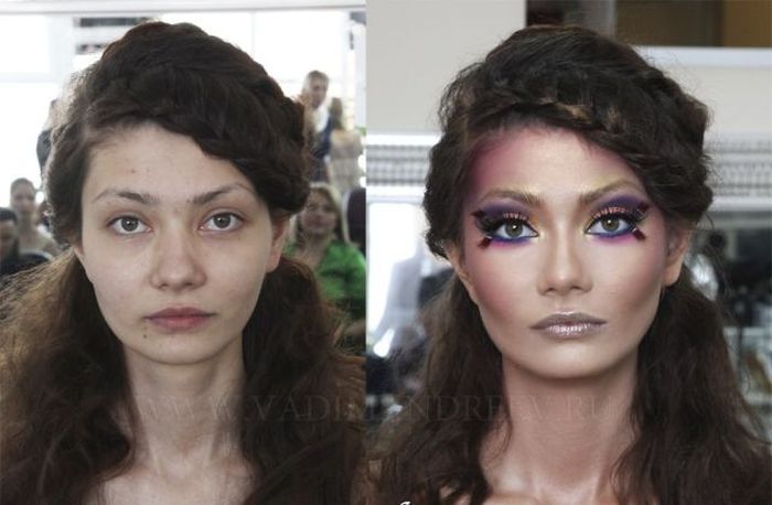 Girls With and Without Makeup (64 pics)