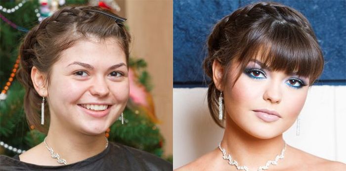 Girls With and Without Makeup (64 pics)