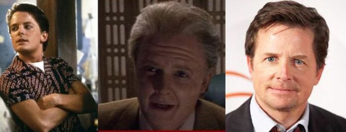 Back to the Future Cast. Young, 30+ Years Makeup and Now (5 pics)