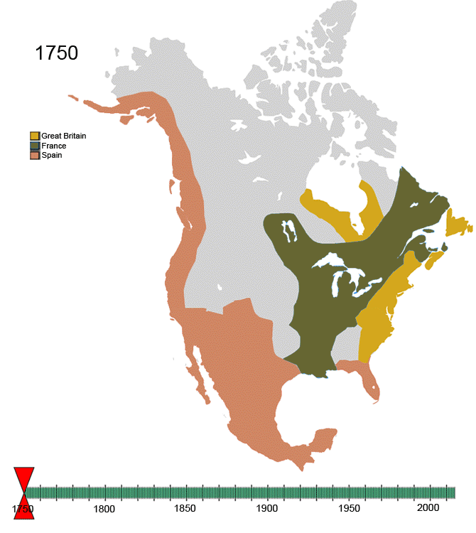 Animated Timeline of North American Colonization