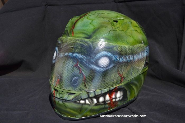 Ninja Turtle Airbrushed Motorcycle Helmet (7 pics)