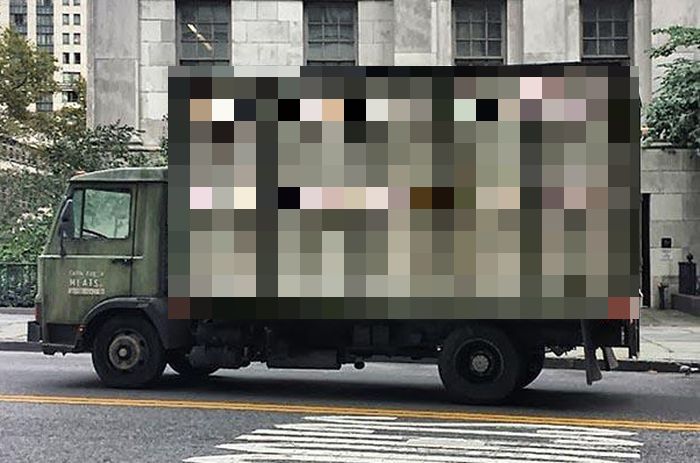 Banksy’s Plush Animal Slaughterhouse Truck in NYC (4 pics)