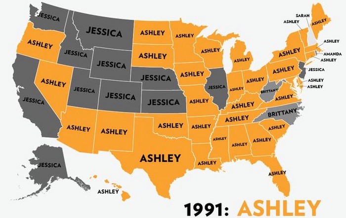 The Most Popular Baby Names for Girls in the USA (53 pics)