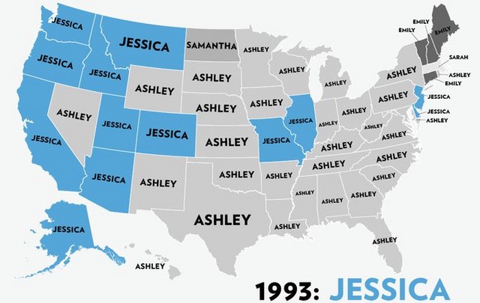 The Most Popular Baby Names for Girls in the USA (53 pics)