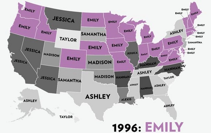 The Most Popular Baby Names for Girls in the USA (53 pics)