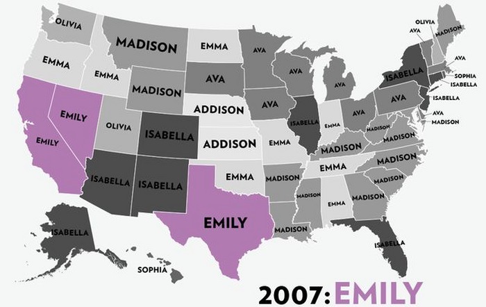 The Most Popular Baby Names for Girls in the USA (53 pics)