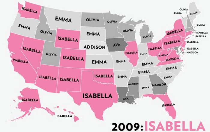 The Most Popular Baby Names for Girls in the USA (53 pics)