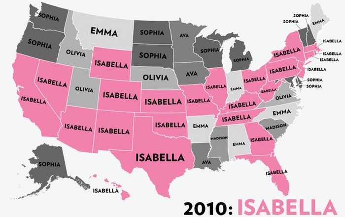 The Most Popular Baby Names for Girls in the USA (53 pics)
