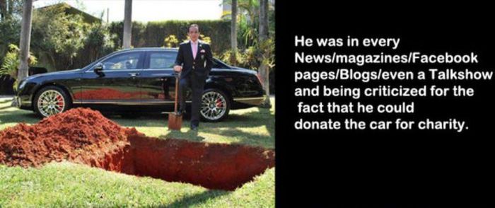 Billionaire Buries His Bentley (5 pics)