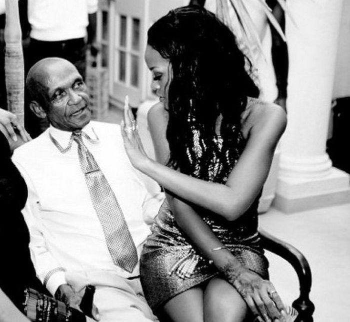 Rihanna With Her Grandfather (7 pics)