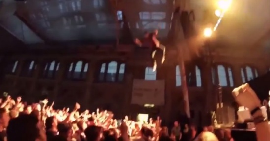 Rapper George Watsky Jumps in Crowd From a Lighting Rig