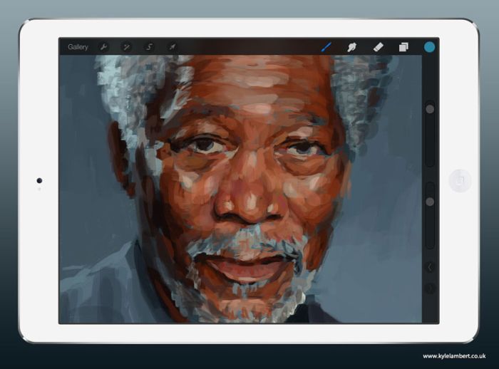 Morgan Freeman iPad Drawing (7 pics + video)