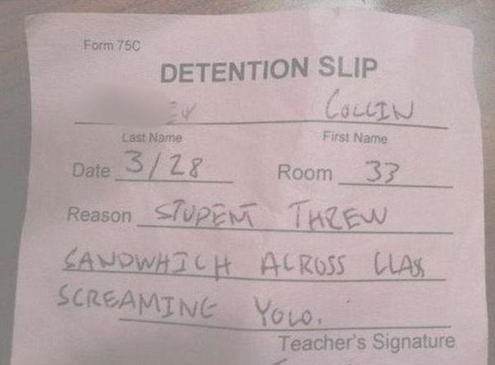 Funny Detention Reasons (21 pics)