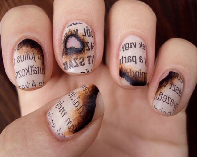 Burnt Paper Nails (4 pics)