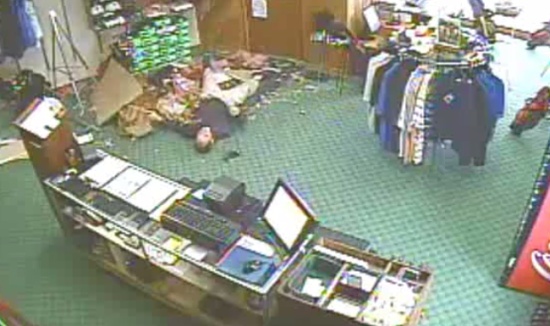 Unexpected Guest Falls Down From The Ceiling