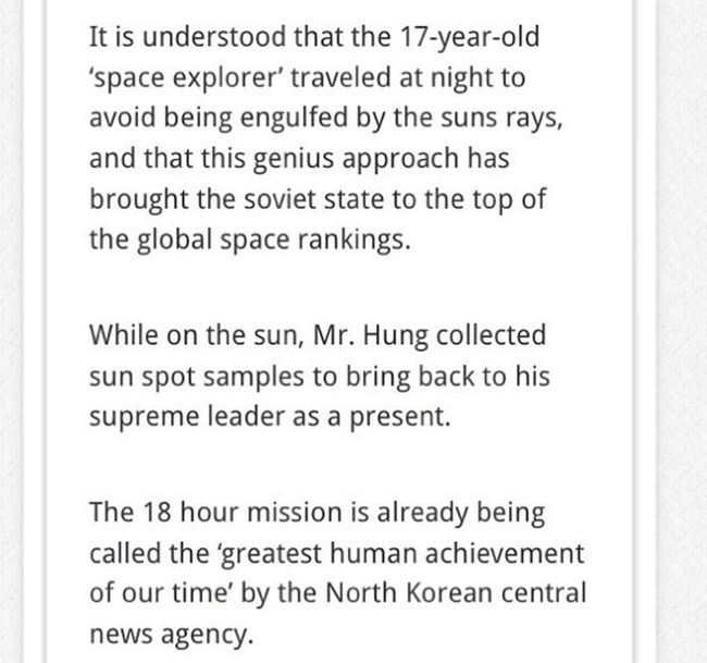 North Korea Claims to Have Landed on the Sun (5 pics)