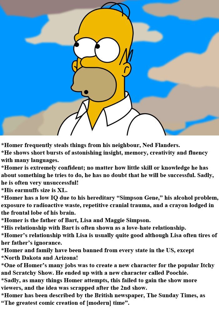Facts About Homer Simpson (3 pics)