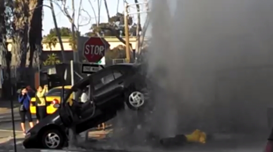 Amazing Water Pressure of Crashed Fire Hydrant