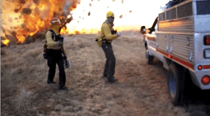 Dust Devil vs Firefighters (4 gifs)