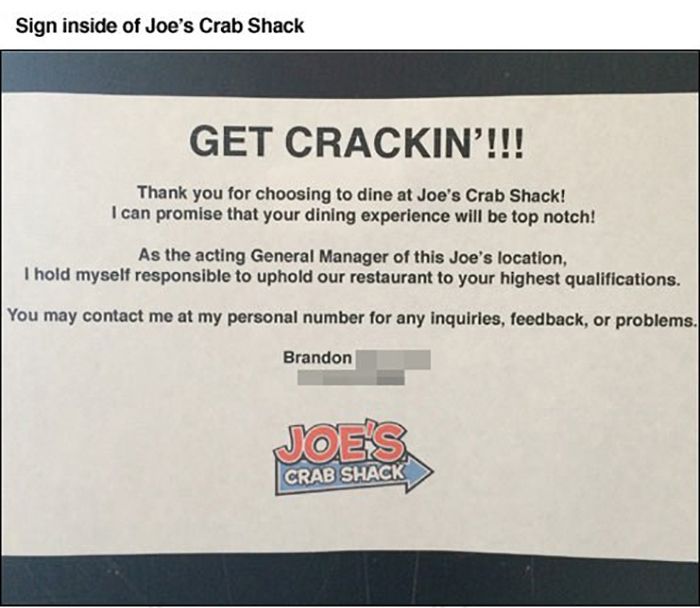 Trolling Joe’s Crabshack Manager (10 pics)