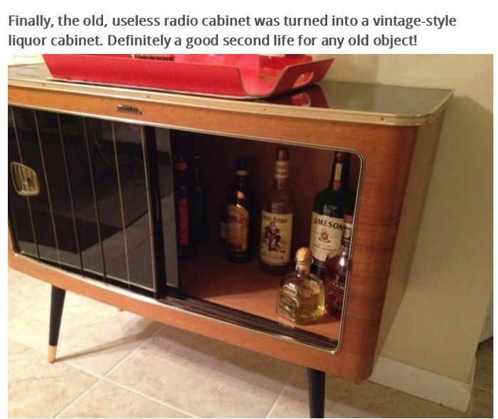 Radio Doesn't Work Anymore Now It's A Liquor Cabinet (19 pics)