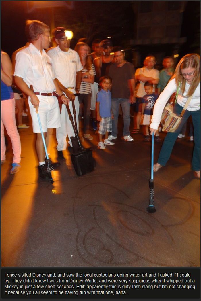 Janitor At Disney World Draws Characters With A Broom (12 pics)