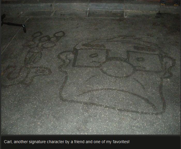 Janitor At Disney World Draws Characters With A Broom (12 pics)
